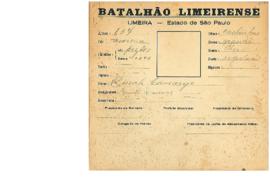 Ficha de Identificação do Batalhão Limeirense Dinah Camargo