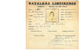 Ficha de Identificação do Batalhão Limeirense Nair Alves da Vinha