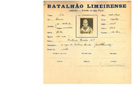 Ficha de Identificação do Batalhão Limeirense Antonio Corrêa
