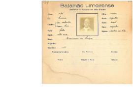 Ficha de Identificação do Batalhão Limeirense Eduardo de Souza