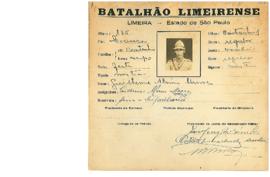 Ficha de Identificação do Batalhão Limeirense Guilherme Alvim Movre