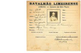 Ficha de Identificação do Batalhão Limeirense Eugenio Ferreira de Camargo