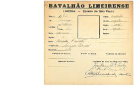 Ficha de Identificação do Batalhão Limeirense  Angelo Fioretti