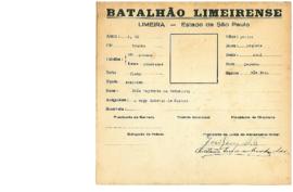 Ficha de Identificação do Batalhão Limeirense João Baptista de Antonieti