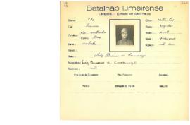 Ficha de Identificação do Batalhão Limeirense Luiz Bueno de Camargo