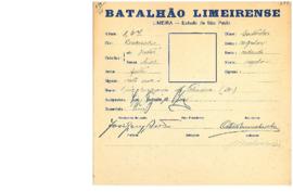 Ficha de Identificação do Batalhão Limeirense Luiz Engracia de Oliveira