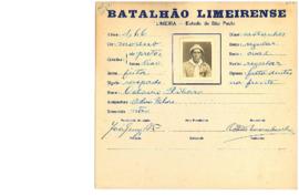 Ficha de Identificação do Batalhão Limeirense Octavio Ribeiro