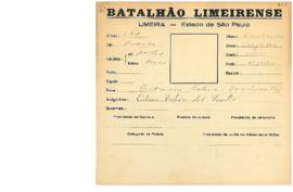 Ficha de Identificação do Batalhão Limeirense Octavia Esteves dos Santos