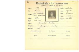 Ficha de Identificação do Batalhão Limeirense Joaquim Martins