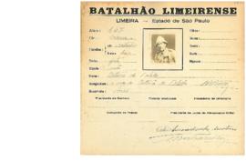 Ficha de Identificação do Batalhão Limeirense Octavio de Toledo