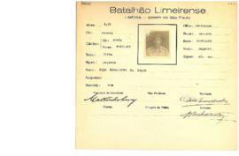 Ficha de Identificação do Batalhão Limeirense Nilo Rodrigues da Silva
