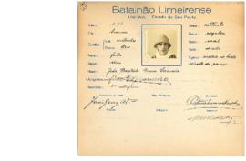 Ficha de Identificação do Batalhão Limeirense João Baptista Gomes Carneiro