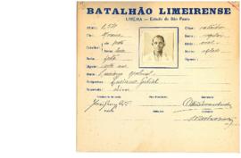 Ficha de Identificação do Batalhão Limeirense Luciano Gabriel