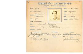 Ficha de Identificação do Batalhão Limeirense Manoel Bueno
