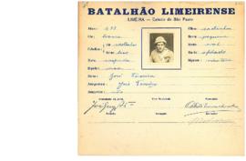 Ficha de Identificação do Batalhão Limeirense José Teixeira