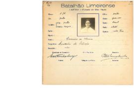 Ficha de Identificação do Batalhão Limeirense Casemiro de Oliveira