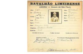 Ficha de Identificação do Batalhão Limeirense Francisco Natal