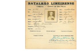Ficha de Identificação do Batalhão Limeirense Italo Ceneviva