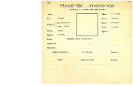 Ficha de Identificação do Batalhão Limeirense Antonio Pedro dos Santos