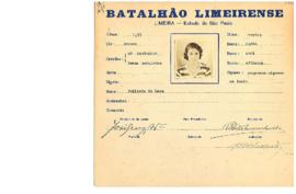 Ficha de Identificação do Batalhão Limeirense Felixeta de Luca