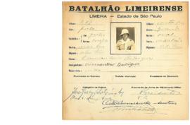 Ficha de Identificação do Batalhão Limeirense Diamantino Rodrigues