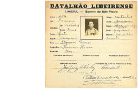 Ficha de Identificação do Batalhão Limeirense Romeu Rosa