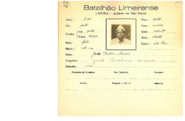Ficha de Identificação do Batalhão Limeirense João Isaltino Moraes