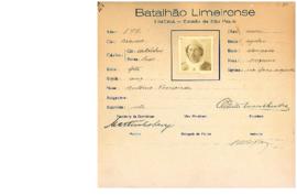 Ficha de Identificação do Batalhão Limeirense Antonio Fernandes