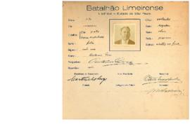 Ficha de Identificação do Batalhão Limeirense Antonio Dias
