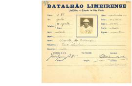 Ficha de Identificação do Batalhão Limeirense Vicente Estanilau