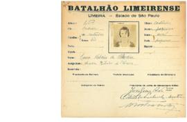 Ficha de Identificação do Batalhão Limeirense Lucia Ribeiro de Oliveira
