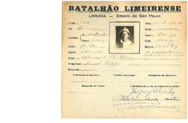 Ficha de Identificação do Batalhão Limeirense Manoel Portella