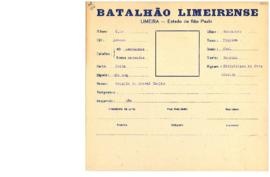 Ficha de Identificação do Batalhão Limeirense Octavio do Amaral Coelho