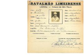 Ficha de Identificação do Batalhão Limeirense José Camara Mattos