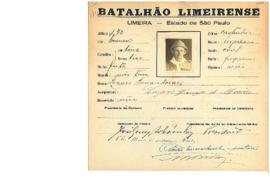 Ficha de Identificação do Batalhão Limeirense Lazaro Fenga de Moraes