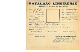 Ficha de Identificação do Batalhão Limeirense Eurico Pedro Carneiro