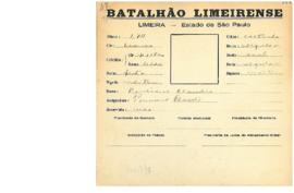 Ficha de Identificação do Batalhão Limeirense Ponciano Cláudio