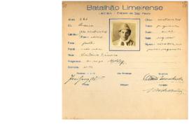 Ficha de Identificação do Batalhão Limeirense Antonio Franco