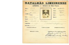 Ficha de Identificação do Batalhão Limeirense Sebastião de Camargo