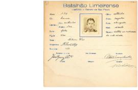 Ficha de Identificação do Batalhão Limeirense Nelson Wiss