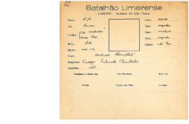 Ficha de Identificação do Batalhão Limeirense Arlindo Chinellato