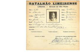 Ficha de Identificação do Batalhão Limeirense Mario de Macedo Soares