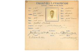 Ficha de Identificação do Batalhão Limeirense Izaltino Machado
