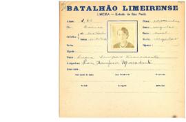 Ficha de Identificação do Batalhão Limeirense Lucia Sampaio Mercadante