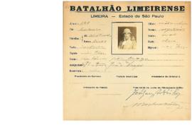 Ficha de Identificação do Batalhão Limeirense Antonio Joao Drago