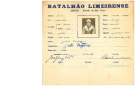 Ficha de Identificação do Batalhão Limeirense Julio Fritzsons