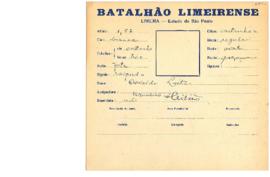 Ficha de Identificação do Batalhão Limeirense Oswaldo Leitão