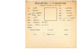Ficha de Identificação do Batalhão Limeirense Antonio Centini