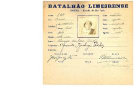 Ficha de Identificação do Batalhão Limeirense Clarindo Barbosa Pinho