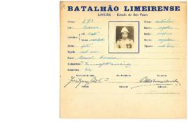 Ficha de Identificação do Batalhão Limeirense Durval Ferreira
